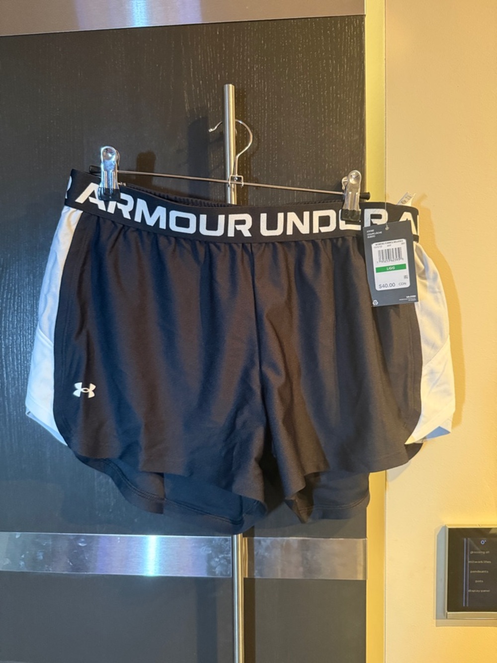 Under Armour Black and White Women's Training Shorts-new with tags